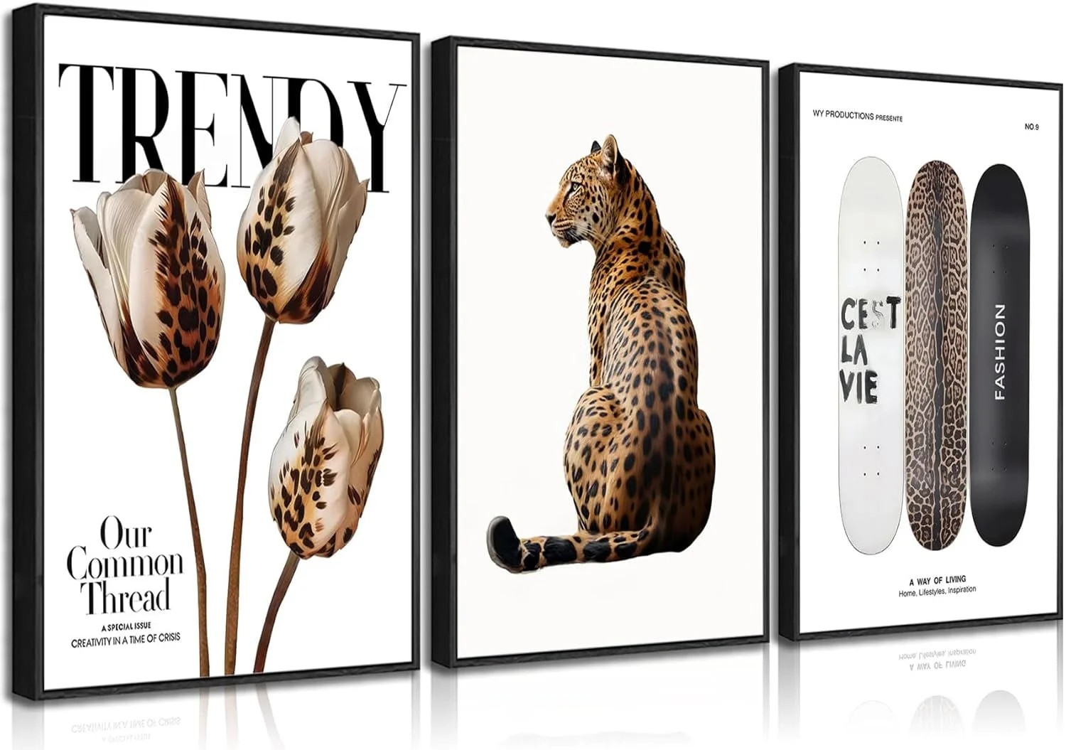 Hieng Trendy Leopard Print Canvas Wall Art Picture Stylish Female Aesthetic Poster Cheetah Printe... | Walmart (US)
