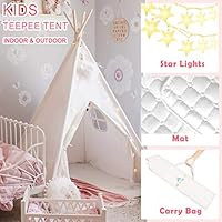 Kids Teepee Tent with Mat & Light String& Carry Case- Kids Foldable Play Tent for Indoor Outdoor,... | Amazon (US)