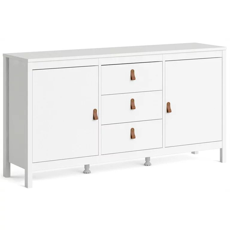 Pemberly Row Contemporary 2 Door Sideboard with 3 Drawers in White | Walmart (US)