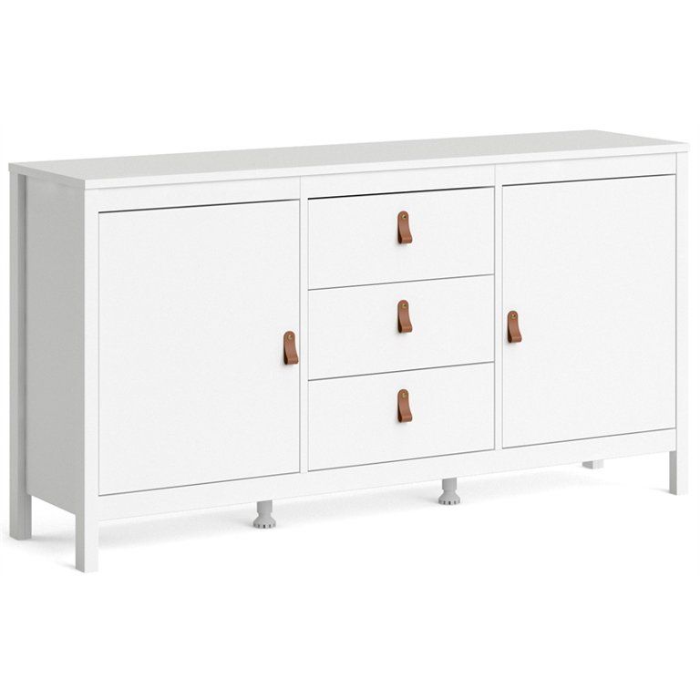 Pemberly Row Contemporary 2 Door Sideboard with 3 Drawers in White | Walmart (US)