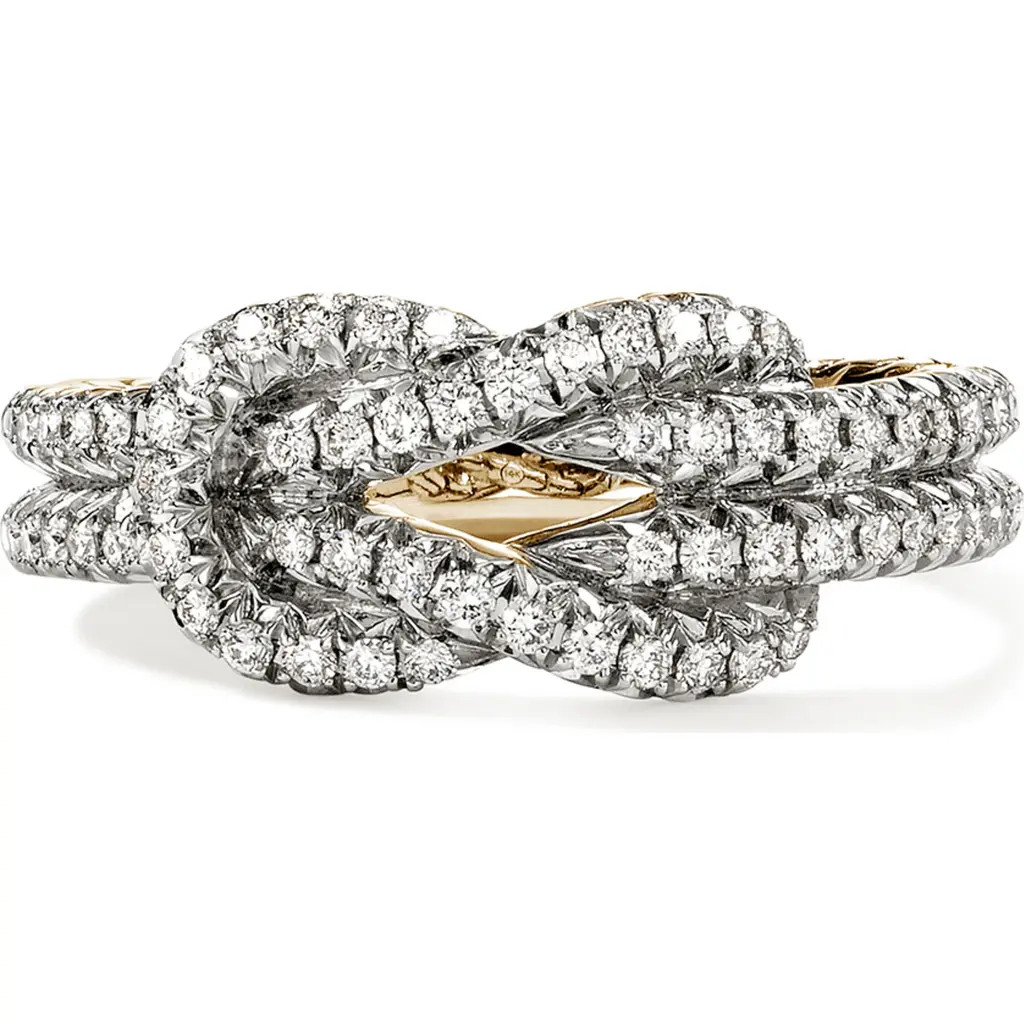 John Hardy Love Knot Ring, Diamonds in 14K Yellow Gold at Nordstrom, Size 8 | Nordstrom