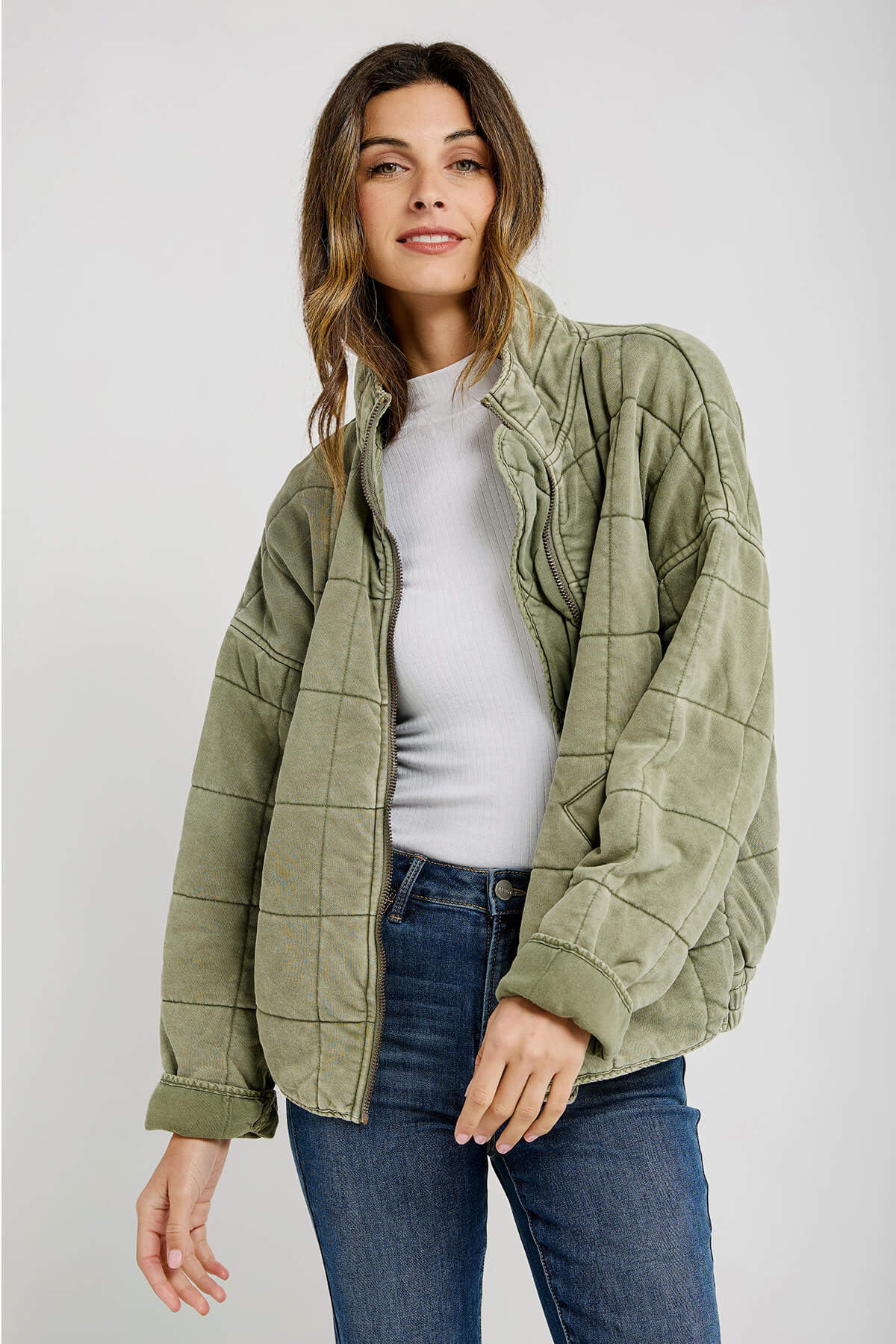 By Together Quilted Washed Jacket | Social Threads