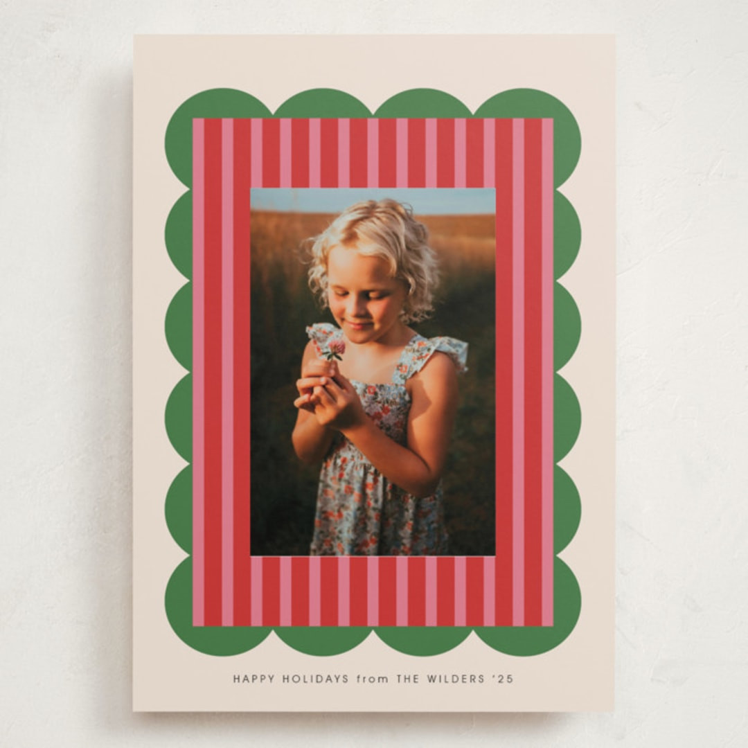 "Layered frame" - Customizable Grand Holiday Cards in Red by Morgan Kendall. | Minted