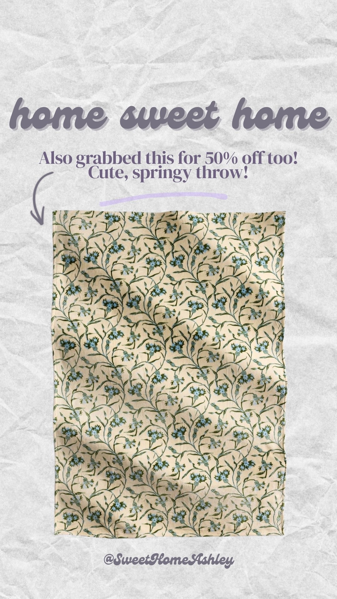 Cute spring throw blanket 50% off!!

Home finds, spring home, Vera Bradley

#LTKHome #LTKmomlife