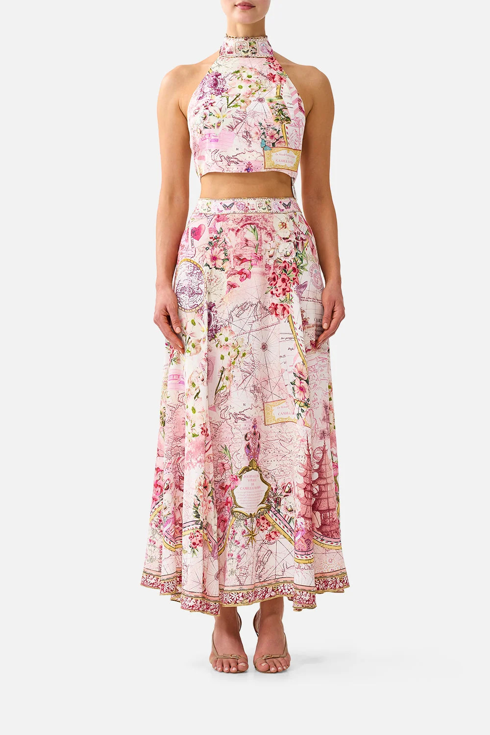The Journal De Voyage Panelled Flared Long Skirt | CAMILLA US | Camilla US