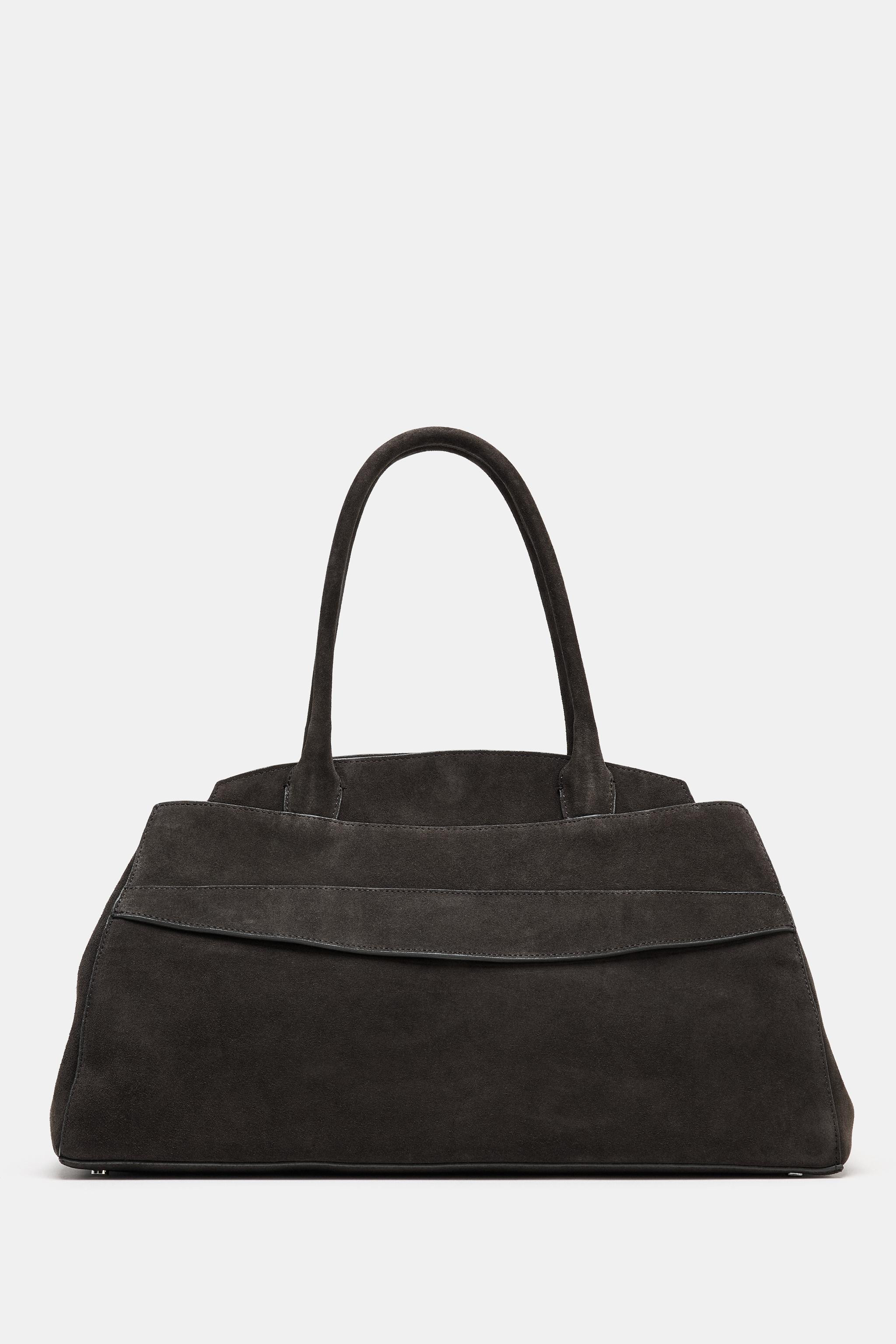 SPLIT LEATHER SHOULDER BAG | Zara US