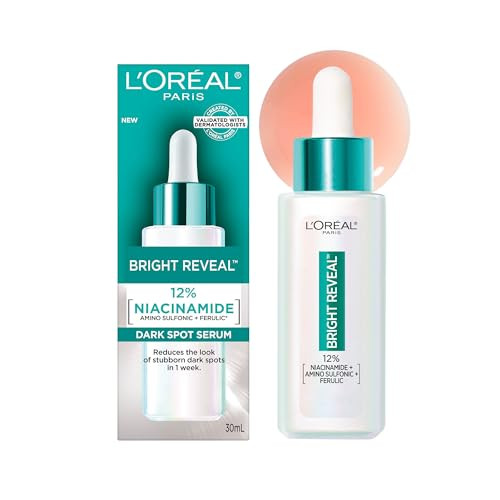 L'Oréal Paris Bright Reveal Dark Spot Face Serum, with 12% Niacinamide + Ferulic + Amino Sulfonic Acids, Reduces the Look of Stubborn Dark Spots, For All Skin Tones, Skincare, 30mL | Amazon (CA)