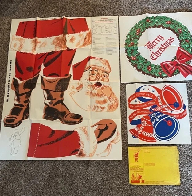 Incomplete Vintage Douglas Fir Plywood Santa Claus Christmas CutOut Pattern 1956  | eBay | eBay US