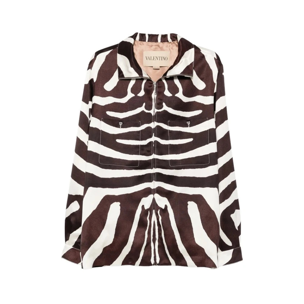 High Neck Zebra Print Jacket - male - Valentino - Light Jackets - Multicolor - M - Jackets | Miinto UK Ltd