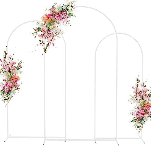 Wokceer Wedding Arch Backdrop Stand 7.2FT, 6.6FT, 6FT Set of 3 White Metal Wedding Arch Stand for... | Amazon (US)
