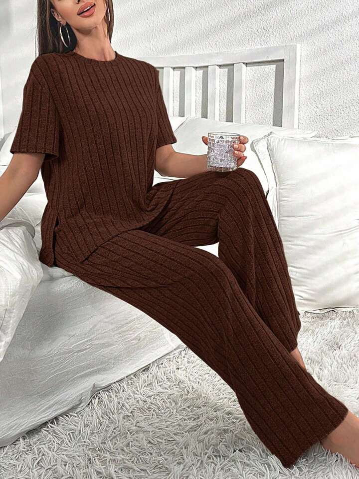 Ensemble Détente Unicolore Fendu | SHEIN