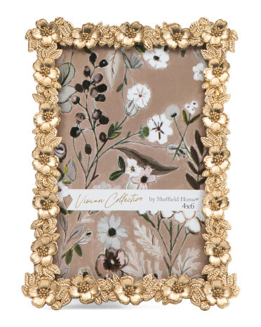 4x6 Orante Floral Metal Tabletop Picture Frame | TJ Maxx