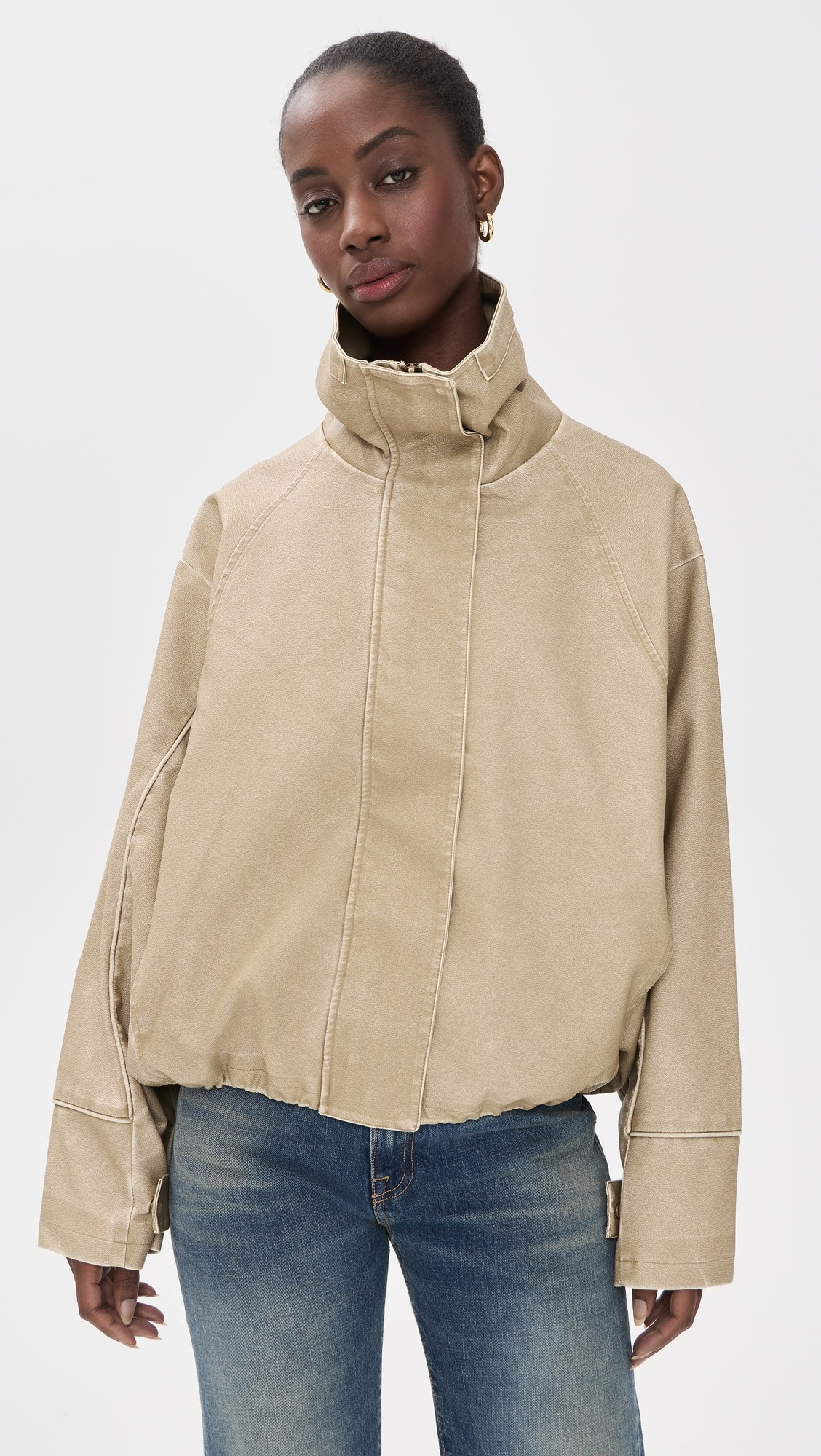 Faux Leather Shoreline Funnel Jacket | Shopbop