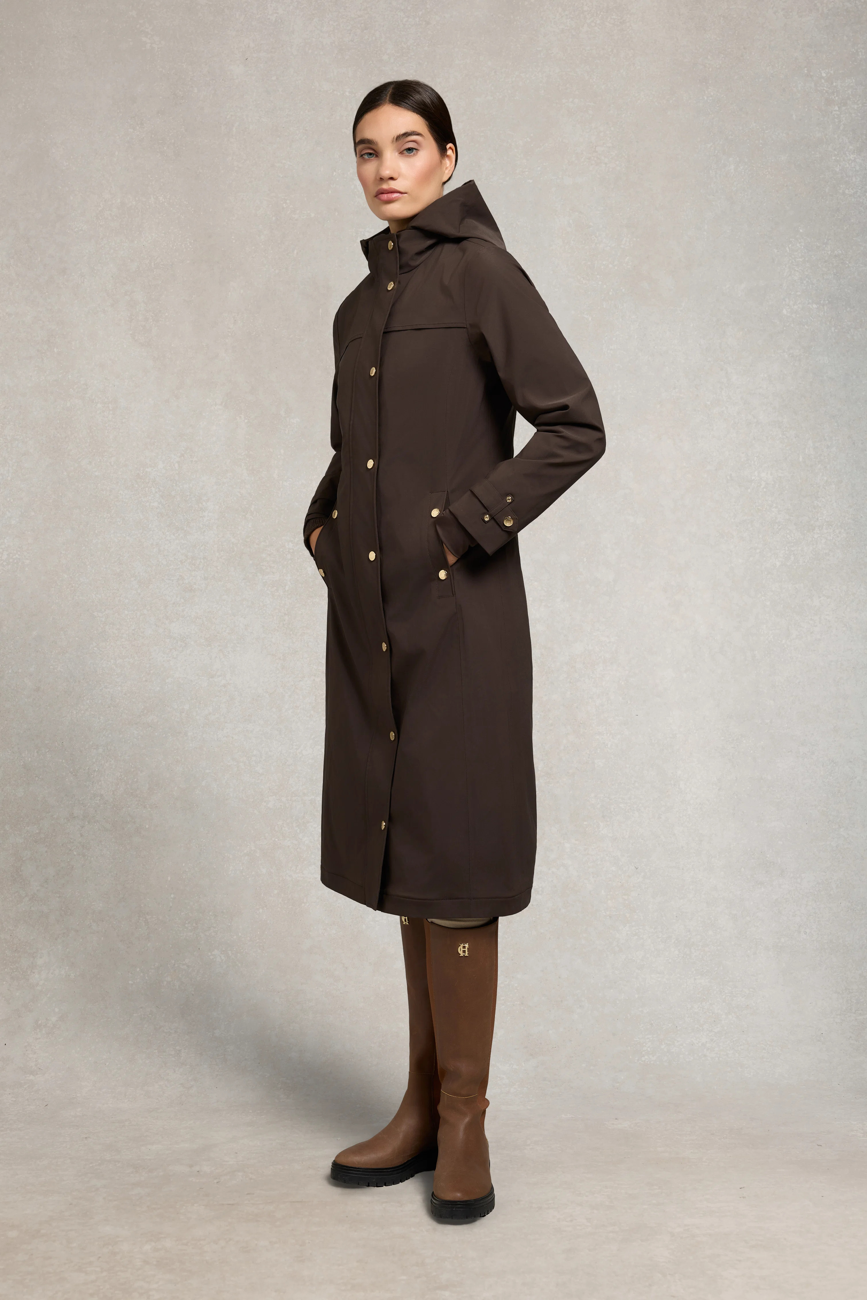 Folgate Rain Coat (Chocolate) | Holland Cooper