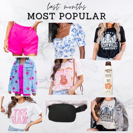 Here’s a round up of last month’s most popular! Fanny packs, and sunscreen are going to be some necessities especially since summer is coming up!  
If you haven’t grabbed any of these, you’re missing out! Go grab them now ! 

#Summer #Amazon #PinkLily #FannyPack #BeltBag #GraphicTee #T-shirts #DenimJacket #Sunscreen #BeachDay #Essentials #Necessities 

#LTKFind #LTKSeasonal #LTKunder50
