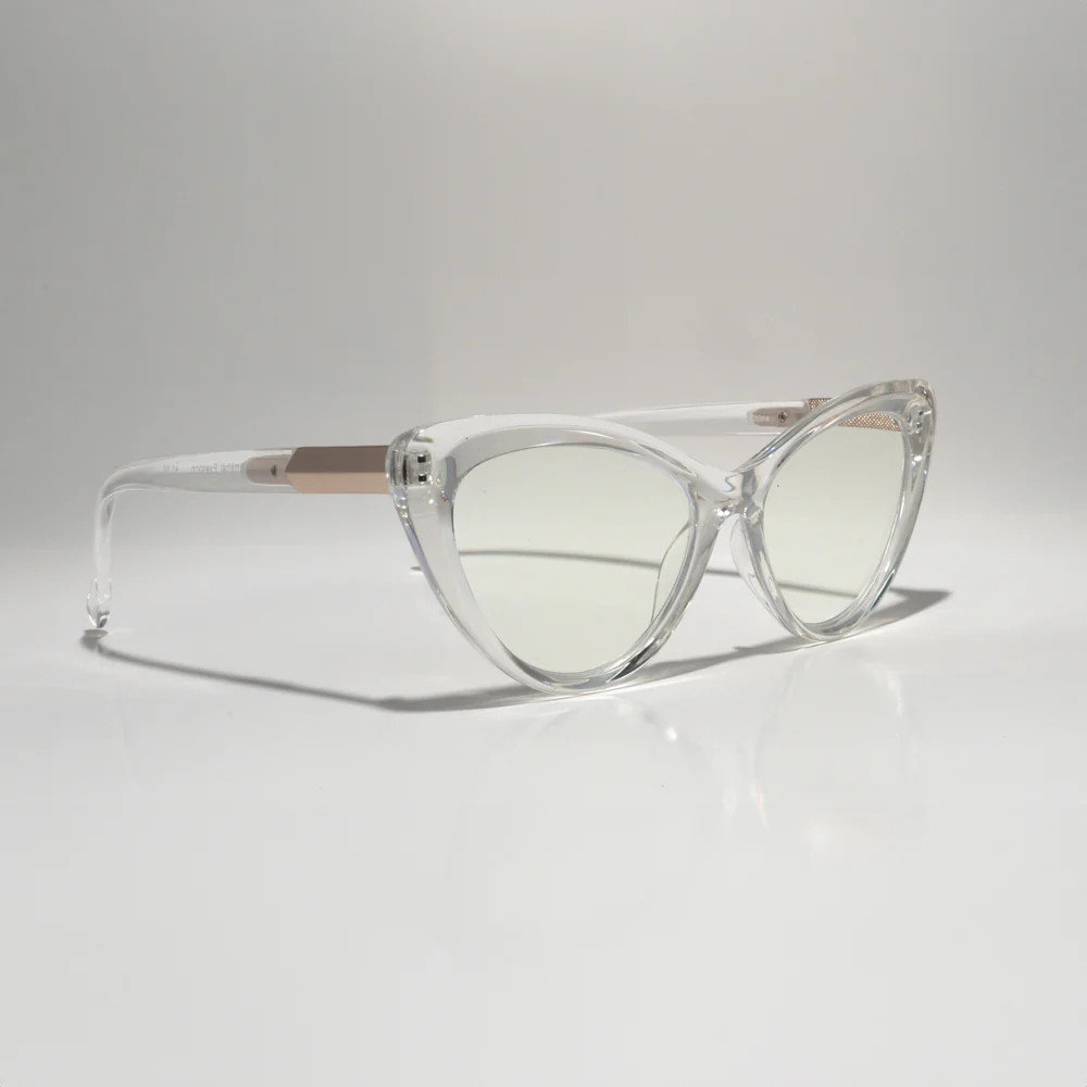 LUNA | Clear | Matte Gold Accents | Blue Light | Ryan Simkhai Eyeshop