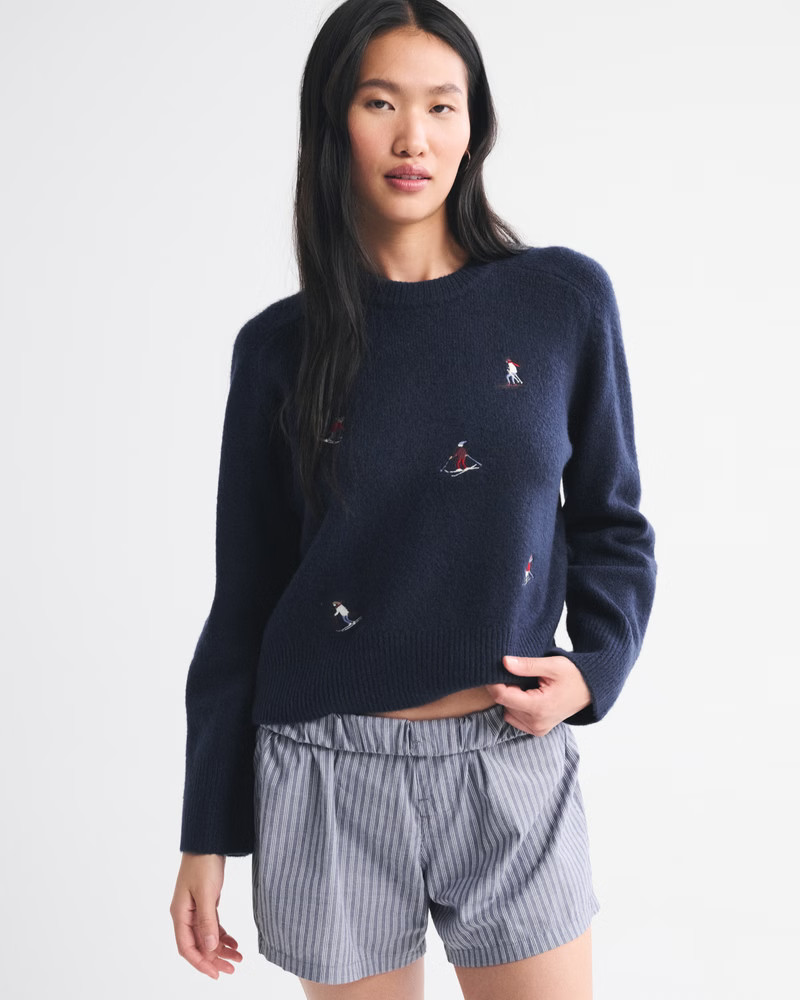 Women's The A&F Madeline Crew Sweater | Women's Tops | Abercrombie.com | Abercrombie & Fitch (US)