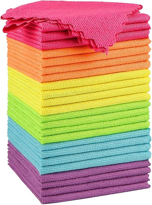 Orighty Microfiber Cleaning Cloth, 24 Pack Highly Absorbent Cleaning Rags, Household Cleaning Sup... | Amazon (US)