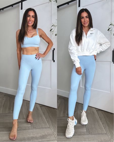 New fits from Nike! Love how these leggings feel on …feels like second skin and not see thru, size XS
Sports bra sz medium, cropped pullover sz XS
Sneakers tts and love this neutral color…super comfy too! 

#LTKstyletip #LTKSeasonal #LTKfitness