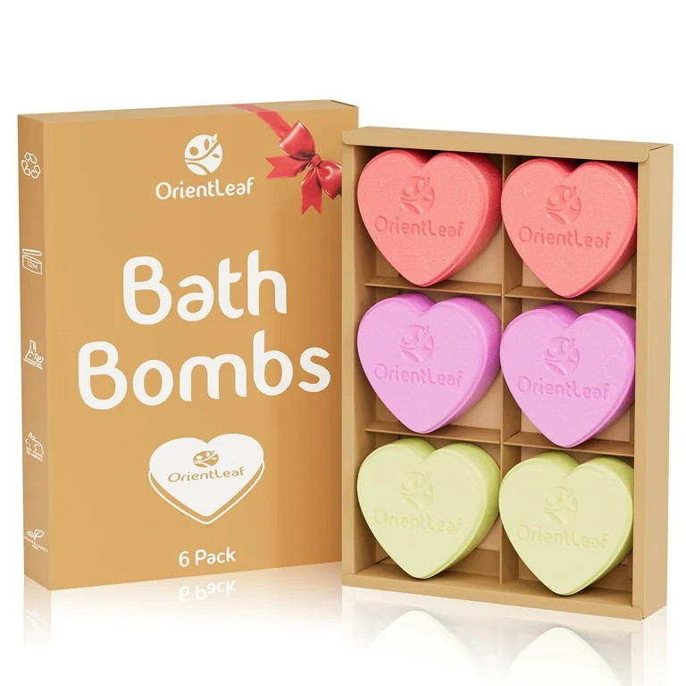 Orientleaf Bath Bombs Gift Set, Floral Scent Heart Shaped Bath Bombs Stocking Stuffers for Women ... | Walmart (US)