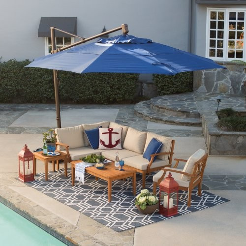 Belham Living Sunbrella 13-ft. Rotating Offset Umbrella with Tilt and Base | Hayneedle