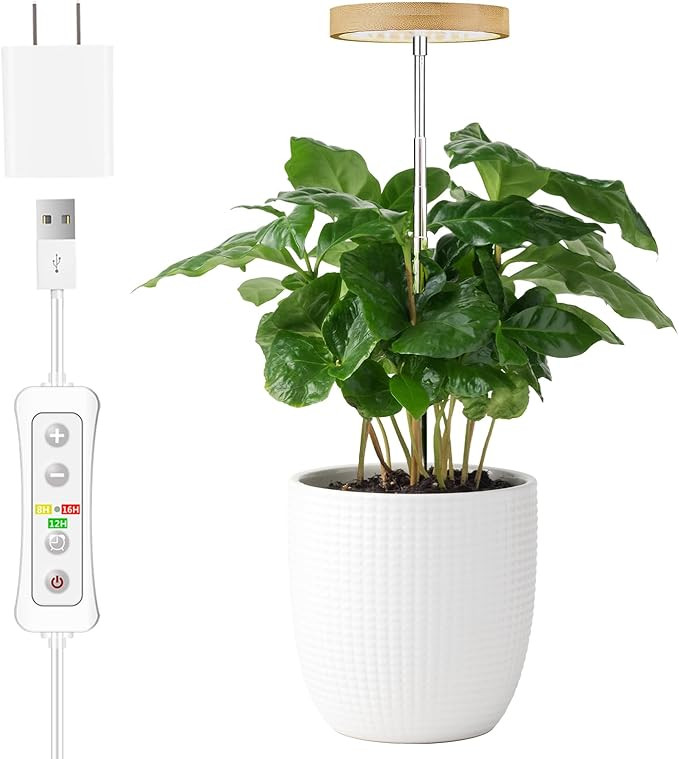 Plant Grow Light for Indoor Plant,Bamboo Mini LED Grow Light Garden,Height Adjustable,Automatic T... | Amazon (US)