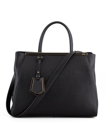 2Jours Vitello Elitel Shopping Bag, Black | Neiman Marcus