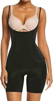 SHAPERX Tummy Control Shapewear for Women Seamless Fajas Bodysuit Open Bust Mid Thigh Body Shaper... | Amazon (US)