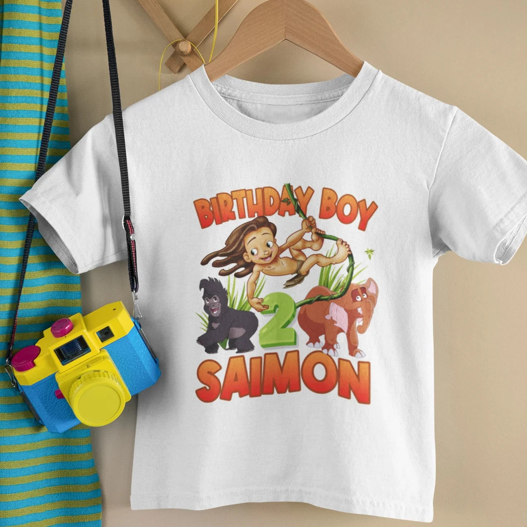 Tarzan Boy Birthday Shirts/little Tarzan Customized Family Matching Shirts/tarzan Boy in Jungle B... | Etsy (US)