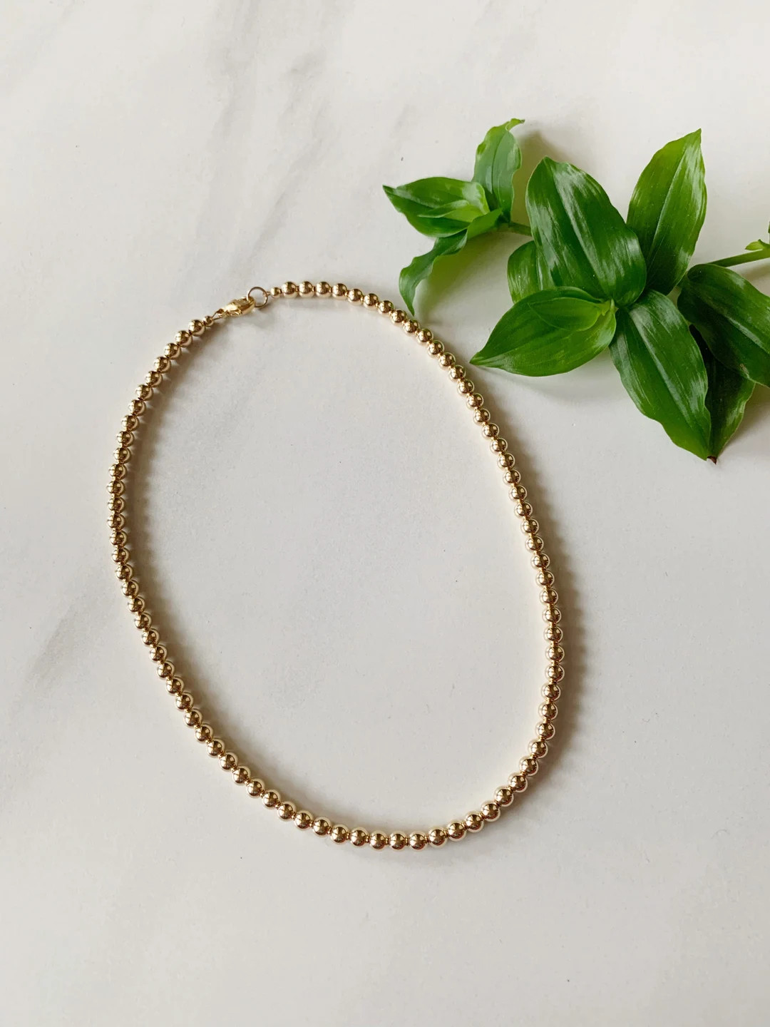 5mm Gold Filled Beaded Necklace Gold Ball Necklace Gold - Etsy | Etsy (US)