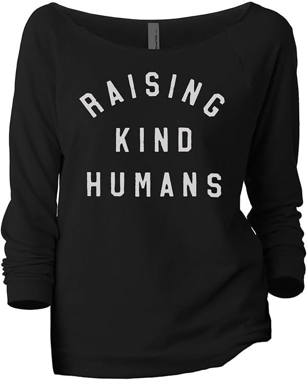 Raising Kind Humans Women's Fashion Slouchy 3/4 Sleeves Raglan Lightweight Sweatshirt | Amazon (US)