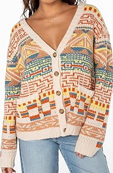 Roxy Womens Tamarindo Cardigan Sweater, Warm Lightweight Knit Long Sleeve Chic Boho Sweater Top | Amazon (US)