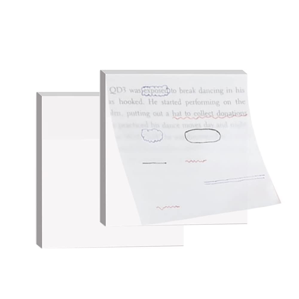 Clear Notepad - Translucent Notes 2 Pack of 100 Sheets, Waterproof Self Adhesive Clear Notes for Off | Amazon (CA)