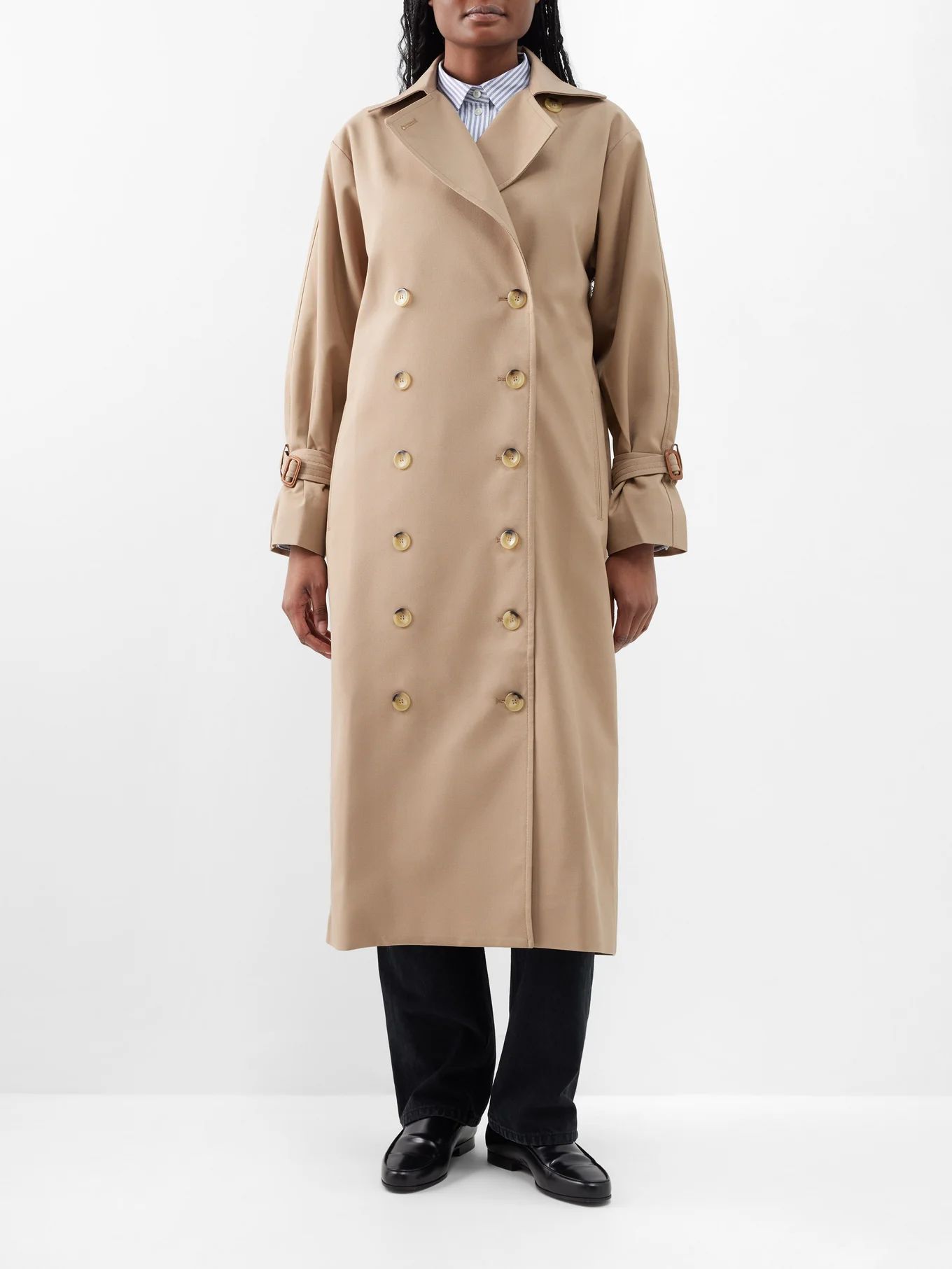 Double-breasted cotton-blend gabardine trench coat | Toteme | Matches (UK)