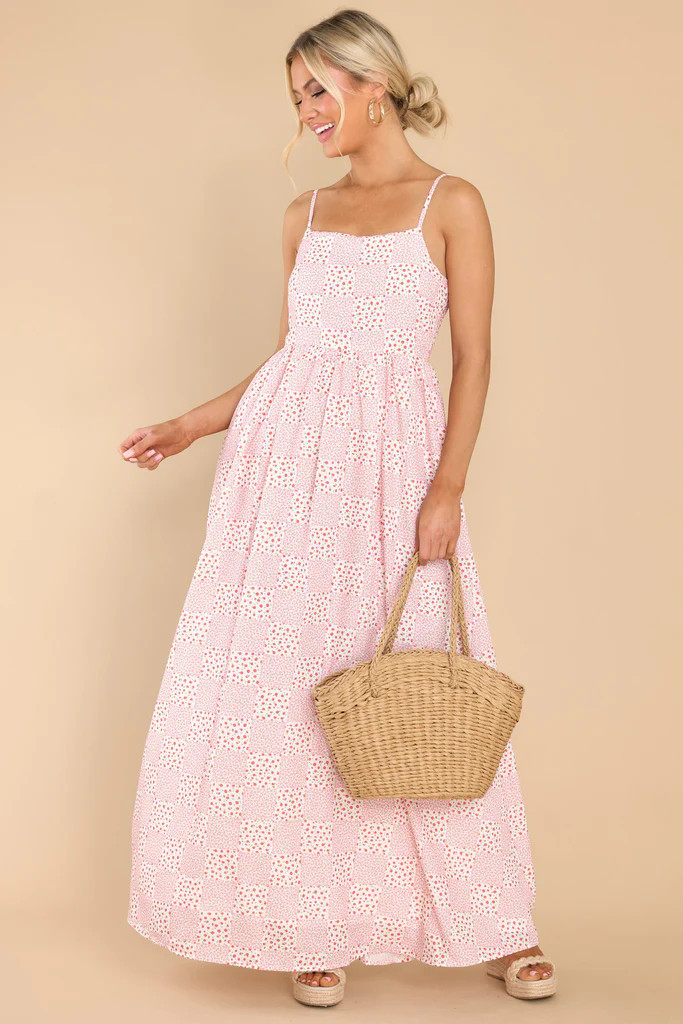 Sweet Strides Pink Multi Floral Print Dress | Red Dress 