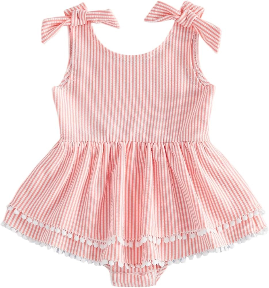 WASAIGOOD Toddler Girl Bathing Suits 2t 3t 4t 5t Swimsuit Girls One Piece Swimsuits Kids Seersuck... | Amazon (US)