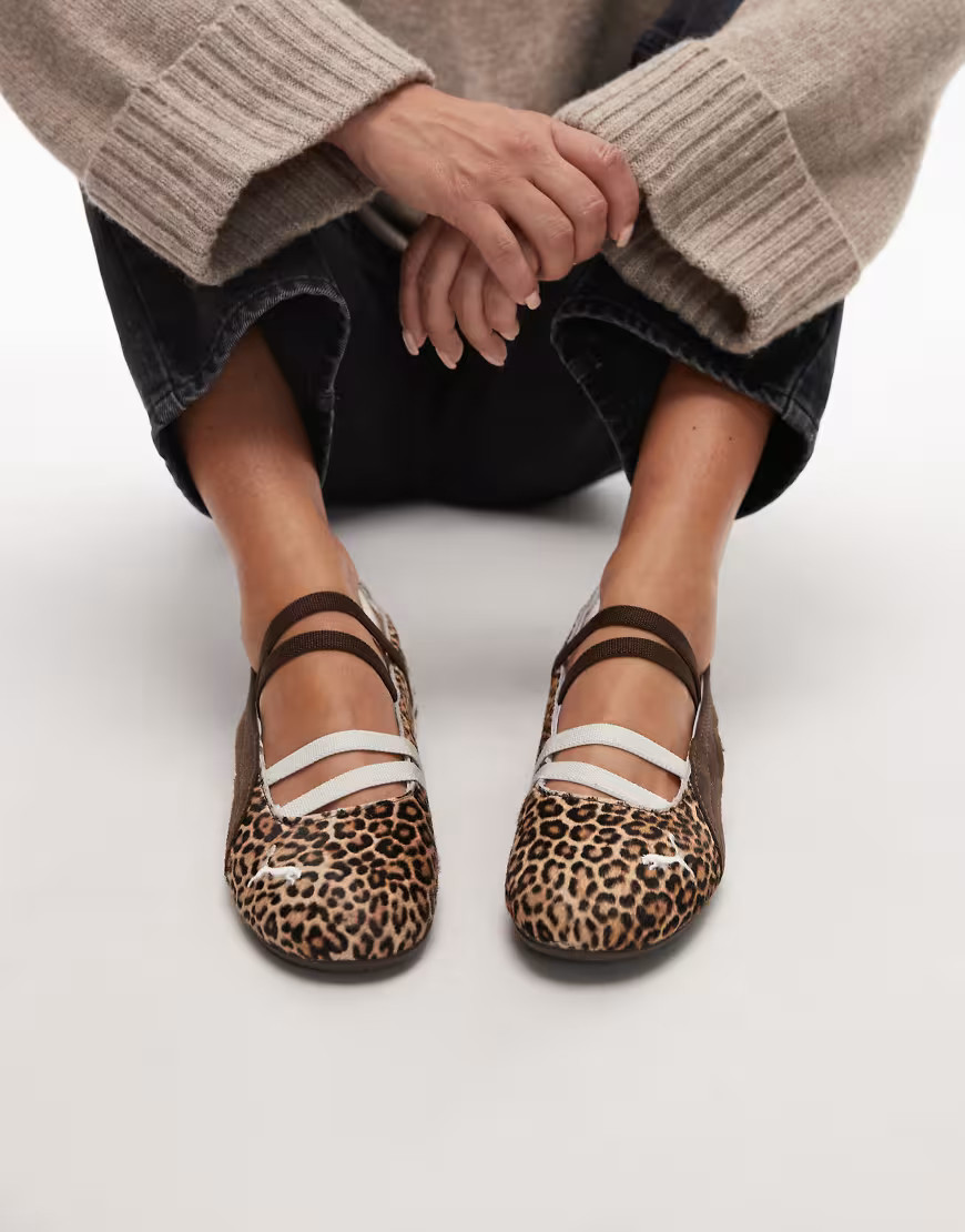 Puma Speedcat ballet flats in leopard print-Brown | ASOS (Global)