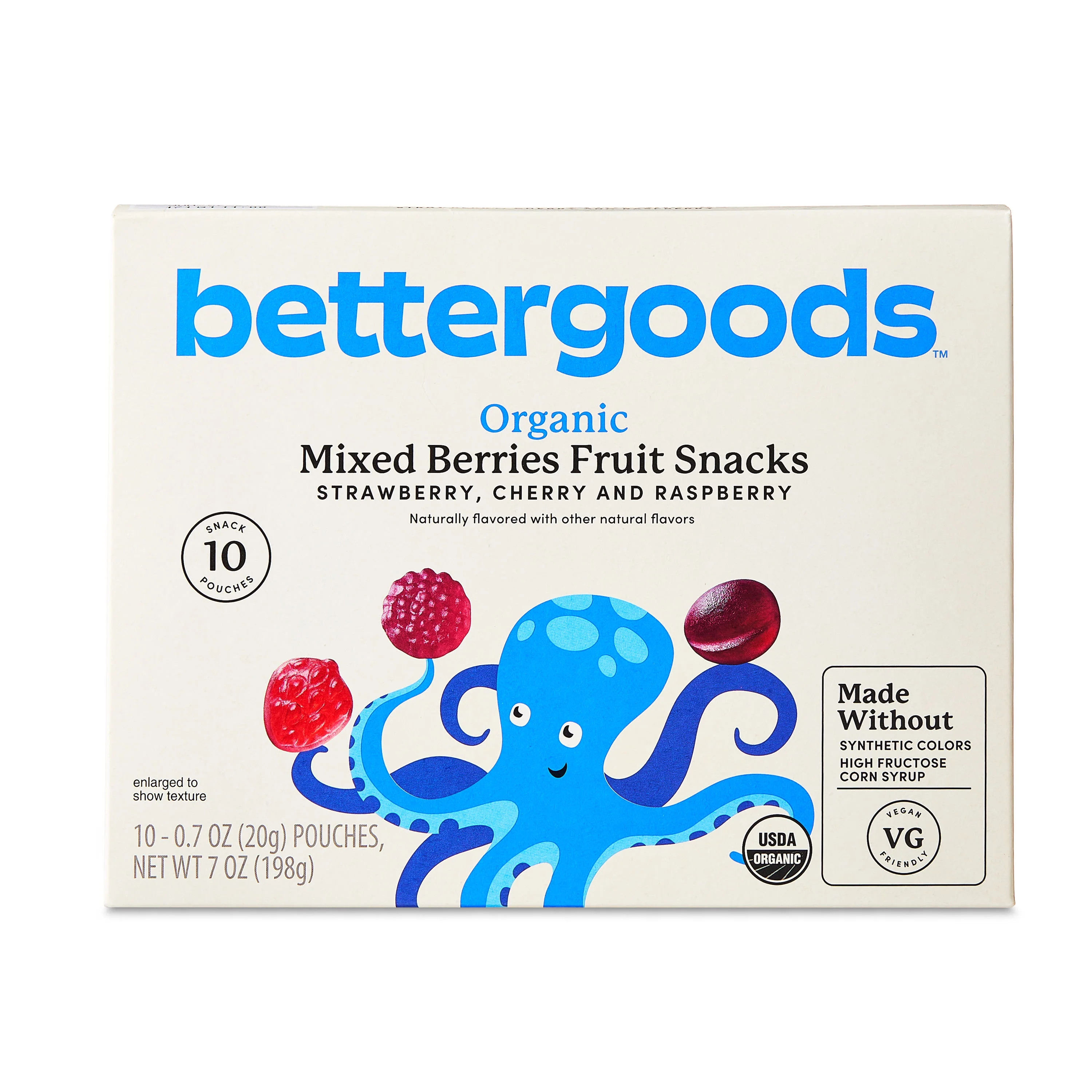 bettergoods Organic Mixed Berry Fruit Snacks, 0.7 oz, 10 Count | Walmart (US)