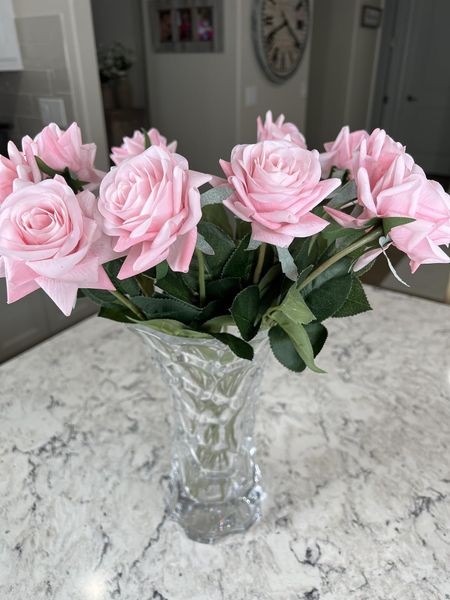 Beautiful Faux Pink Roses! Other colors available. Arrive a bit squished but return to shape after a couple days. Truly lovely! #amazon #amazonhome #founditonamazon #home #homedecor #flowers #fauxflowers #roses #vase #vases 

#LTKhome