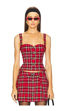 MAJORELLE Shane Top in Red Plaid from Revolve.com | Revolve Clothing (Global)