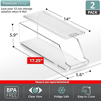 Sorbus Soda Can Organizer for Refrigerator Stackable Can Holder Dispenser with Lid for Fridge, Pa... | Amazon (US)