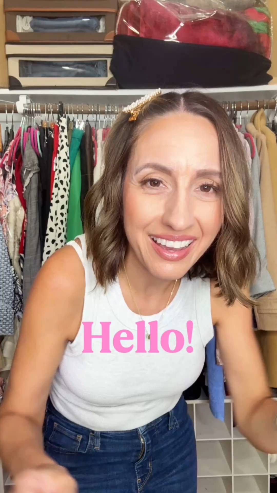 Hello! It’s closet chat time. 
Okay let’s do a little show and tell on cute Amazon jewelry finds. I have 2 necklaces I love. The first one is a first initial with a heart in gold. It’s delicate and perfect. 
The second one has a cross and a gem stone. I chose my birthstone but you can pick whatever you want. 
This tank top is from Old Navy. Go with your true size. 
Levi’s jeans. Love the fit of these. They are true to size. If you’re 5’0 like me you’ll need to budget for alterations, cutting them, or rolling them up. 
Short girl outfit 
Petite

#LTKOver40 #LTKPetite #LTKstorytime