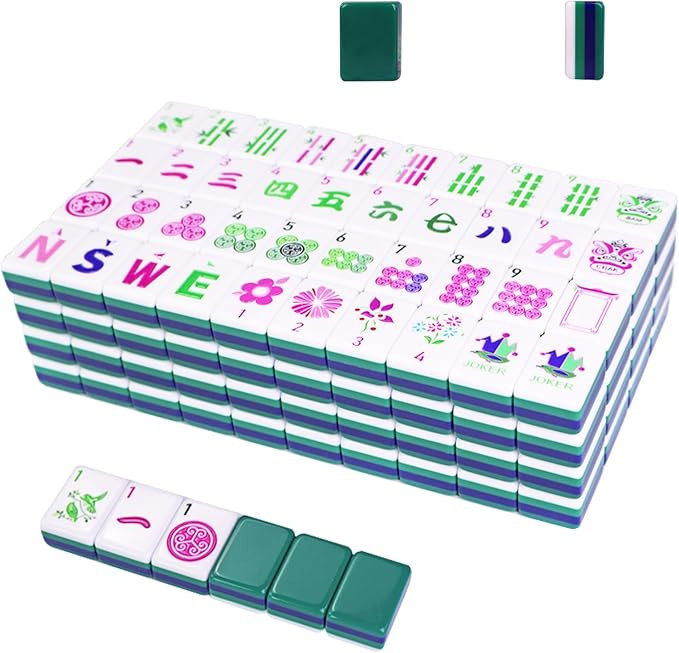 American Mahjong Game Set, Portable Carrying Bag,Acrylic 160 Tiles,Western Mahjong Tiles Set,Comp... | Amazon (US)