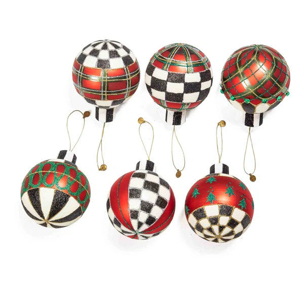 Tartan 6 Piece Ball Ornament Set (Set of 6) | Wayfair North America