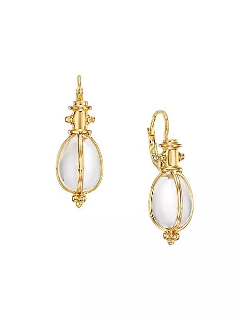 Classic Rock Crystal & 18K Yellow Gold Amulet Drop Earrings | Saks Fifth Avenue