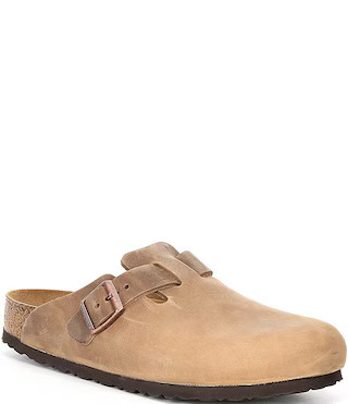 Birkenstock Men's Boston Oiled Leather Soft Footbed Slip-On Clogs | Dillard's | Dillard's