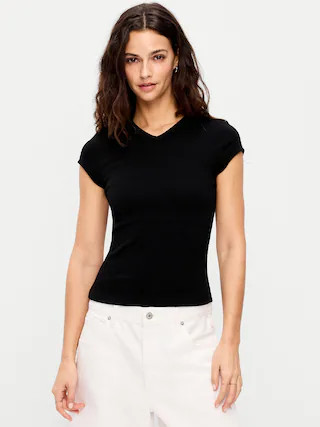 Snug High V-Neck T-Shirt | Old Navy (US)
