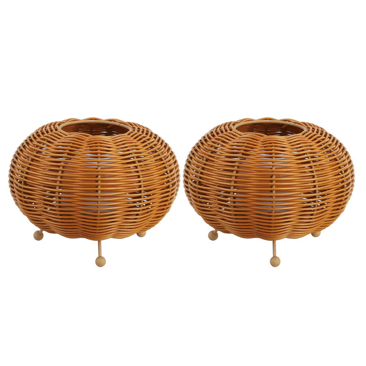 Kairi 5.75" Modern Bohemian Indoor/Outdoor Faux Rattan Lantern Rechargeable/Cordless Dimmable Int... | Wayfair North America