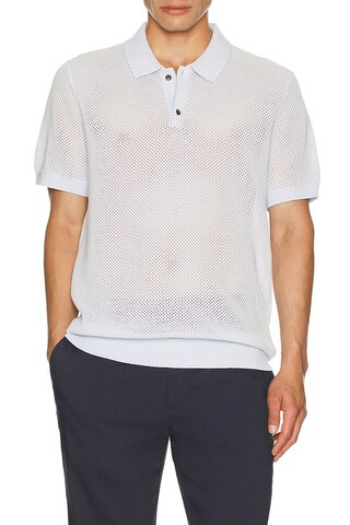 Club Monaco Textured Sweater Polo in Ancient Water from Revolve.com | Revolve Clothing (Global)