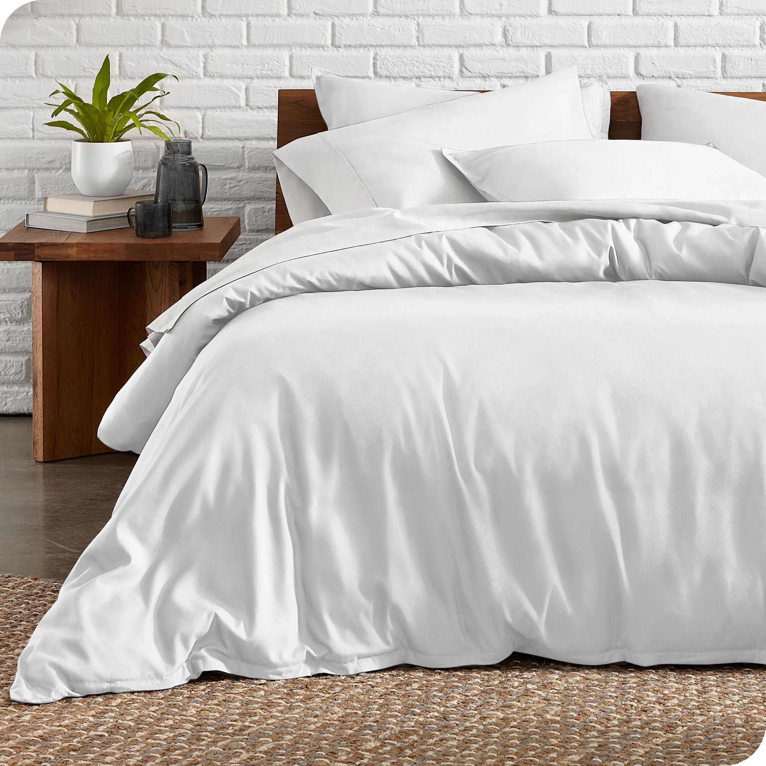 Bare Home 3 Piece Luxury Double Brushed Microfiber Duvet Cover Set, Queen, White | Walmart (US)